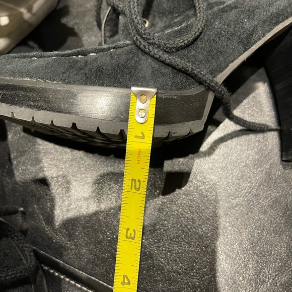 Envy Heeled Black Suede Tie Up Ankle Boots - Picture 14 of 16